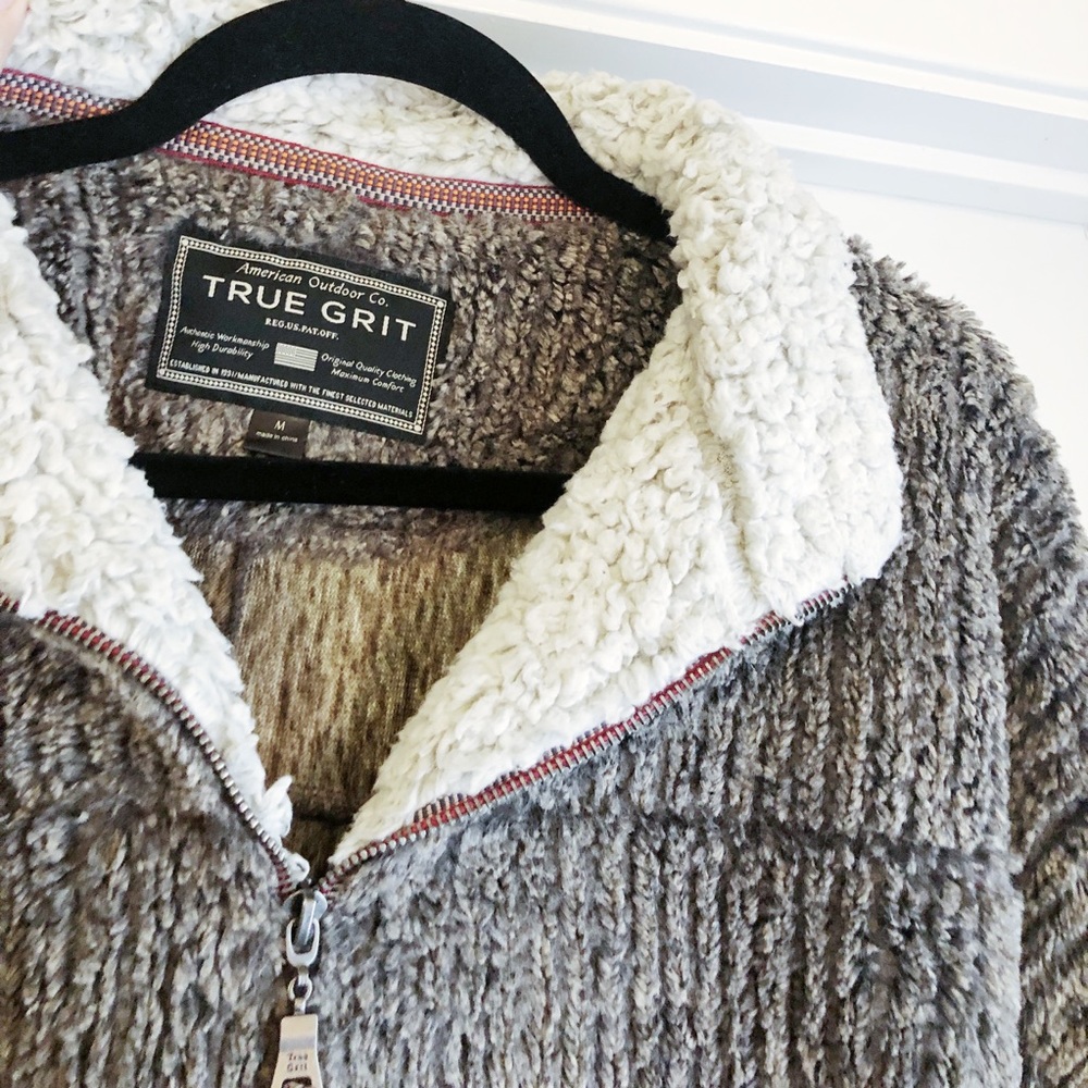 True Grit Frosty Cord Pile Sherpa Sweater Medium - Picture 4 of 7